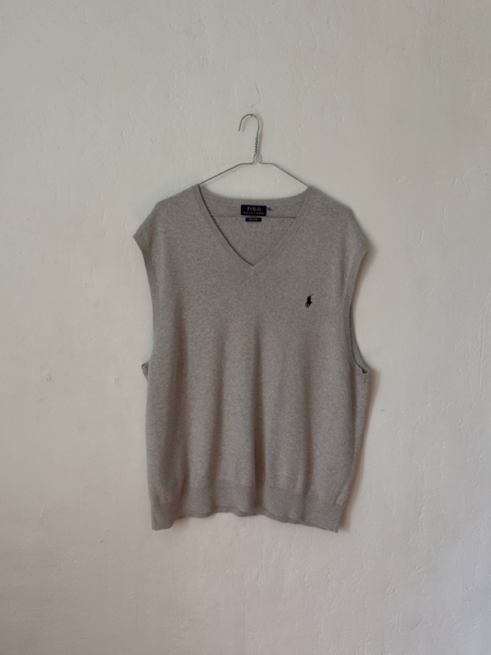 Polo Ralph Lauren Pima Cotton Grey V Neck Sweater Vest Appr. Men’s Large